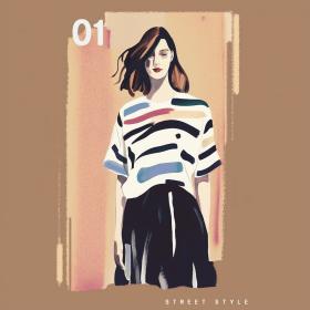 2025季度女装人物头像艺术印花图案